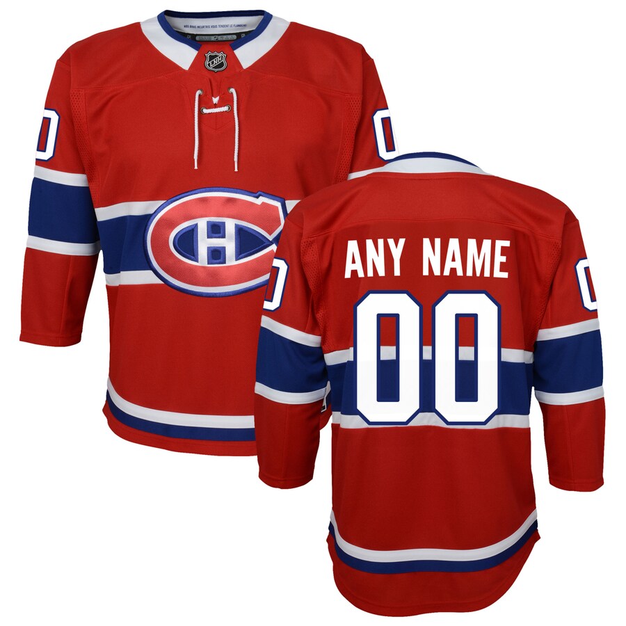 Youth Montreal Canadiens Red Home Premier Custom Jersey - ujerseystore