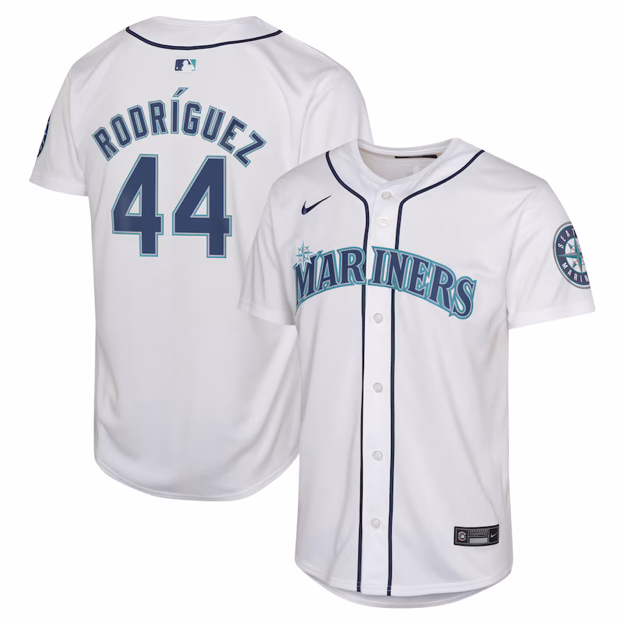 Youth Seattle Mariners Julio Rodríguez Nike White Home Limited Jersey - ujerseystore