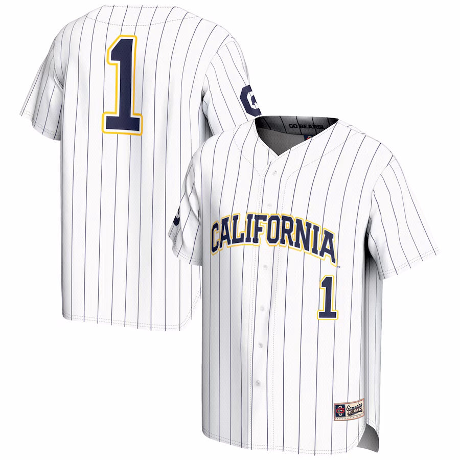 Men's GameDay Greats #1 White Cal Bears Lightweight Baseball Jersey - ujerseystore