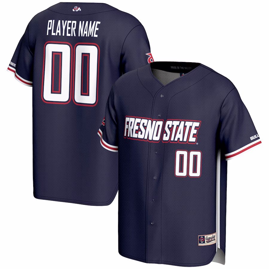 Fresno State Bulldogs GameDay Greats Youth NIL Pick-A-Player Lightweight Baseball Jersey - Navy - ujerseystore