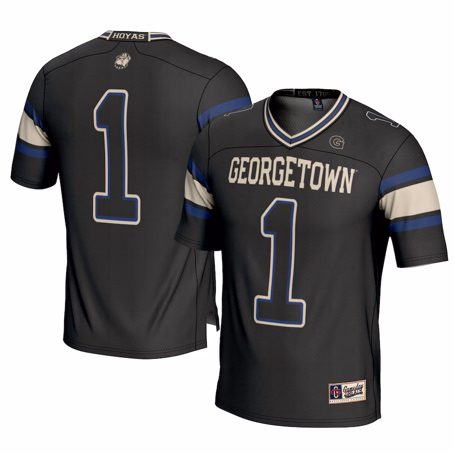 Youth GameDay Greats #1 Black Georgetown Hoyas Football Jersey - ujerseystore