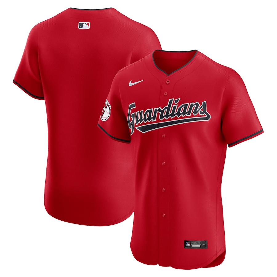 Men's Cleveland Guardians Nike Red Alternate Vapor Premier Elite Patch Jersey - ujerseystore