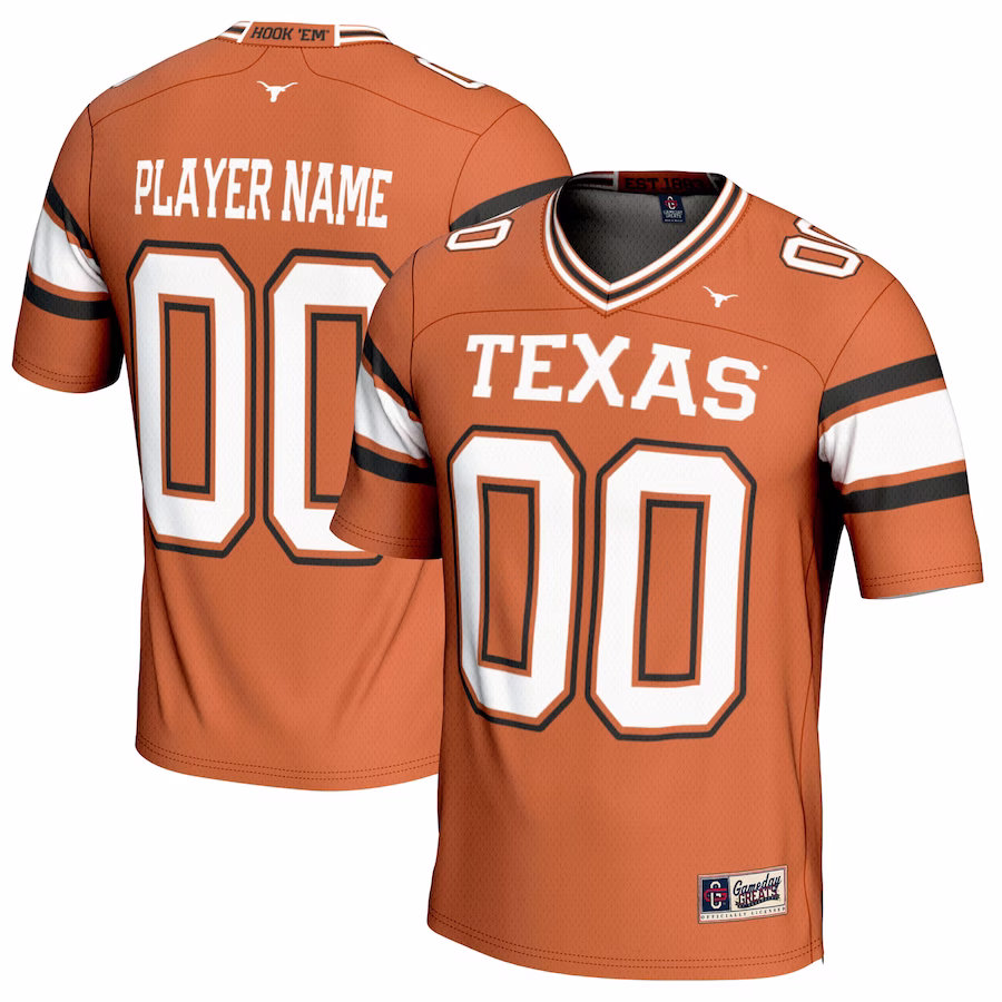 Texas Longhorns GameDay Greats NIL Pick-A-Player Football Fashion Jersey - Texas Orange - ujerseystore