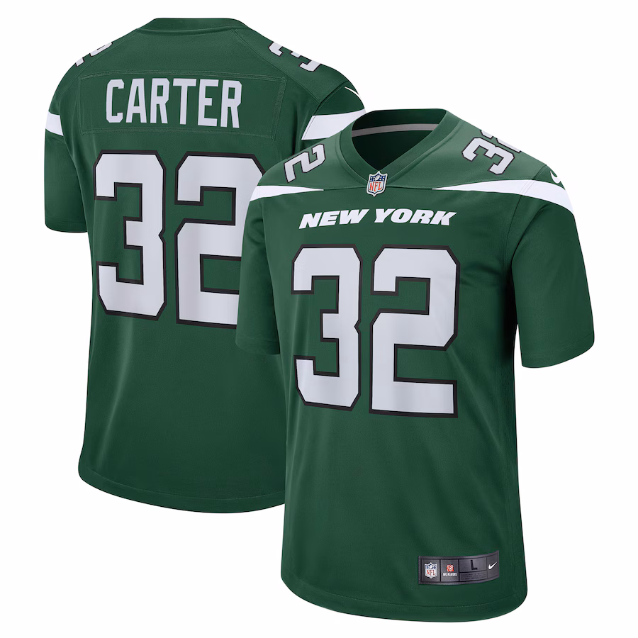 Men's New York Jets Michael Carter Nike Gotham Green Game Jersey - ujerseystore