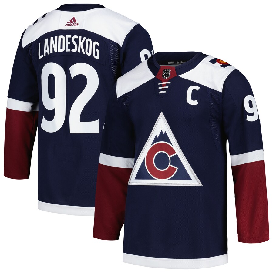 Men's Colorado Avalanche Gabriel Landeskog adidas Navy Alternate Captain Patch Primegreen Authentic Pro Player Jersey - ujerseystore