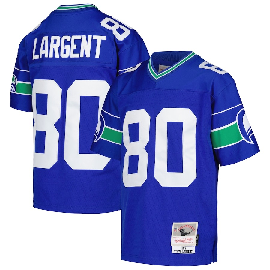 Youth Seattle Seahawks Steve Largent Mitchell & Ness Royal 1985 Retired Player Legacy Jersey - ujerseystore