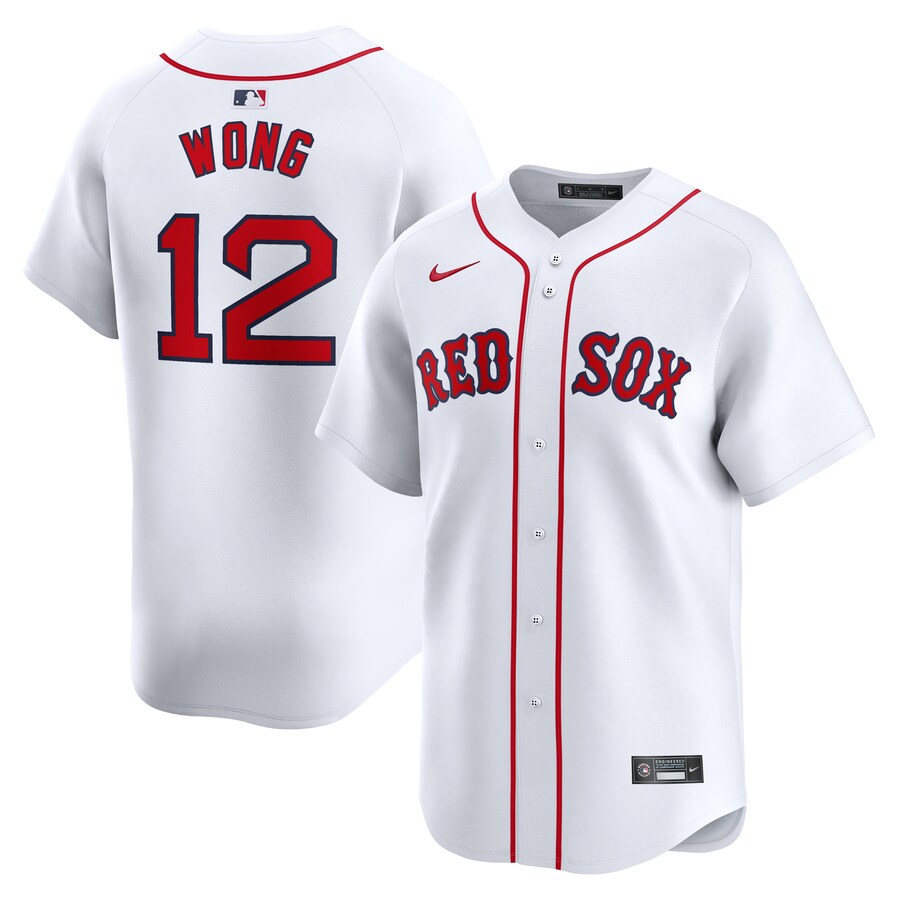Men's Boston Red Sox Connor Wong Nike White Home Limited Player Jersey - ujerseystore