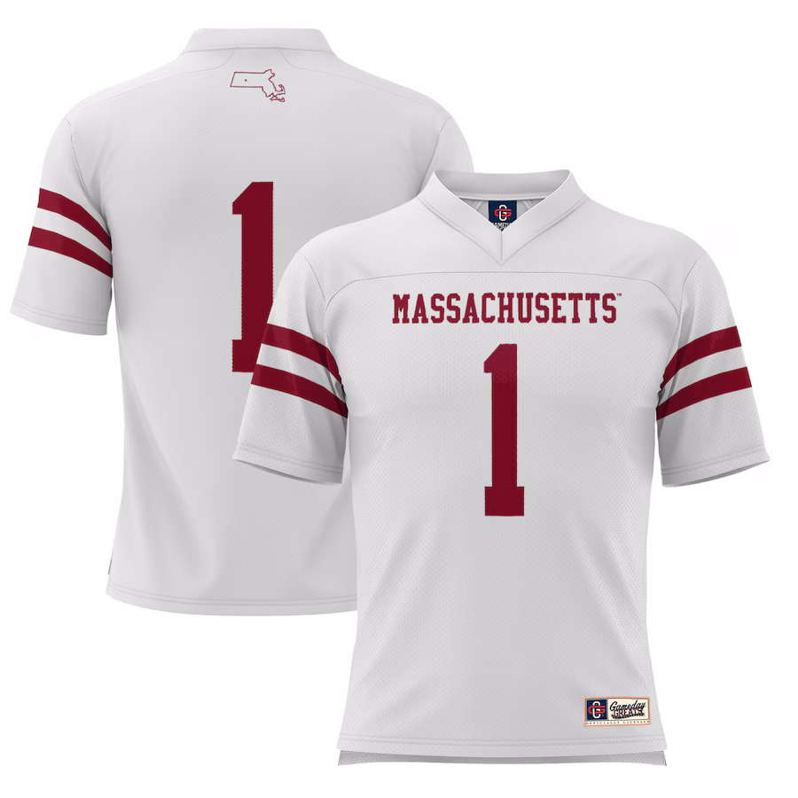 Youth GameDay Greats #1 White UMass Minutemen Football Jersey - ujerseystore