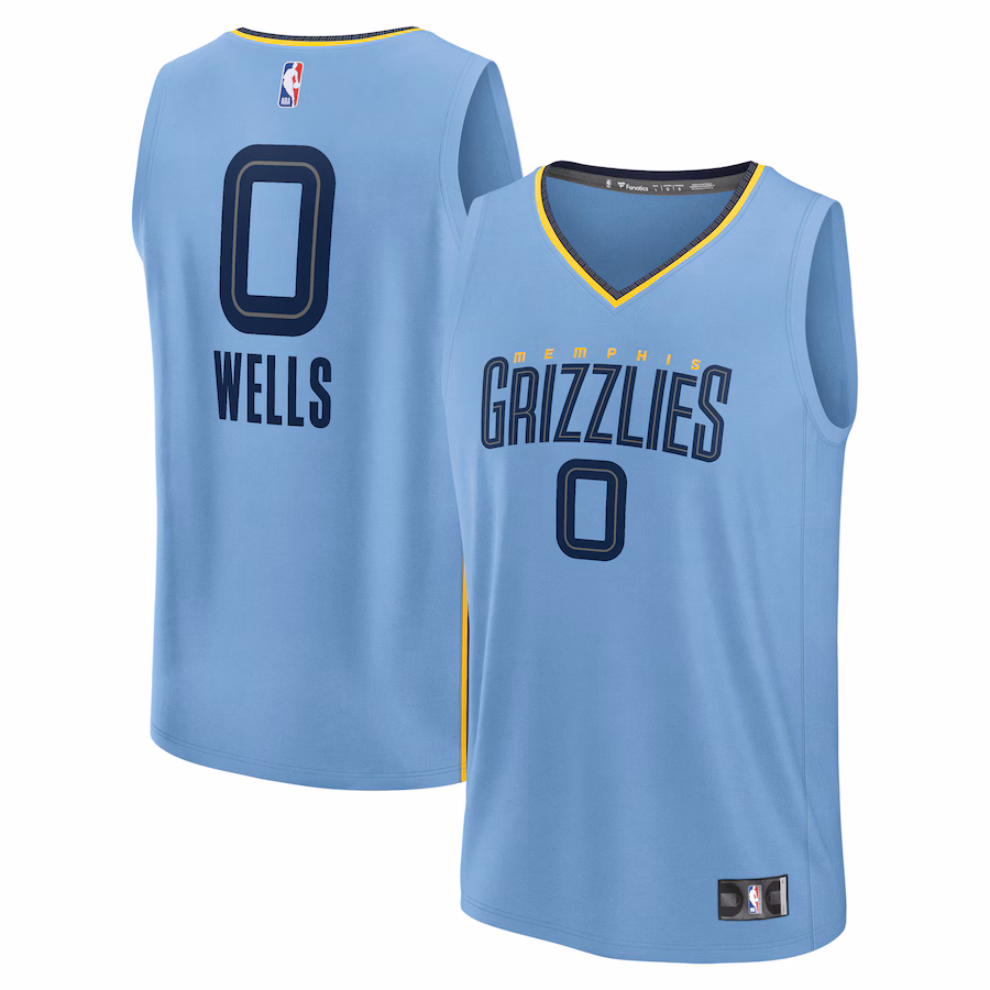 Men's Memphis Grizzlies Jaylen Wells Fanatics Light Blue Fast Break Replica Player Jersey - Statement Edition - ujerseystore