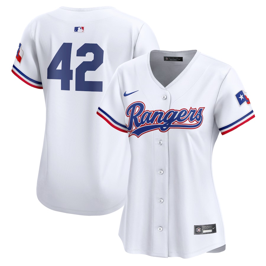 Women's Texas Rangers  Nike White 2024 Jackie Robinson Day Home Limited Jersey - ujerseystore