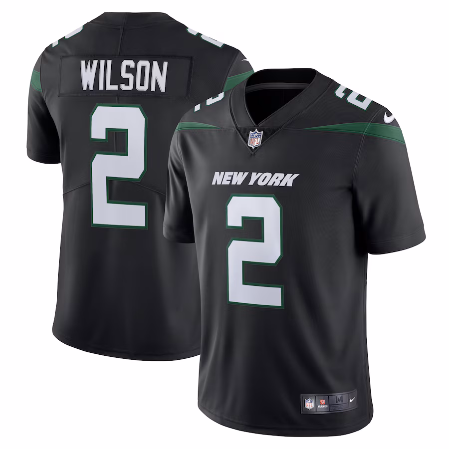 Men's New York Jets Zach Wilson Nike Stealth Black Vapor Limited Jersey - ujerseystore
