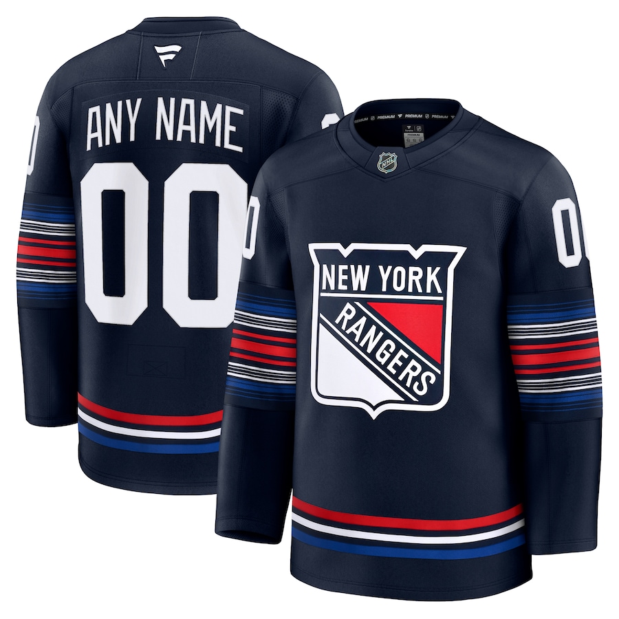 Men's New York Rangers Fanatics Navy Alternate Premium Custom Jersey - ujerseystore