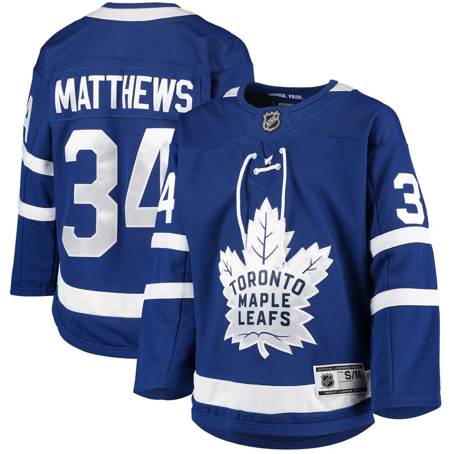 Youth Toronto Maple Leafs Auston Matthews Blue Home Premier Player Jersey - ujerseystore