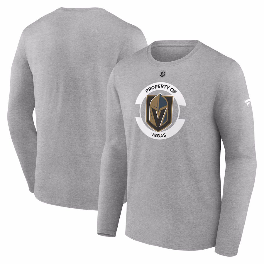 Men's Vegas Golden Knights Fanatics Heather Gray Authentic Pro Core Secondary Long Sleeve T-Shirt - ujerseystore