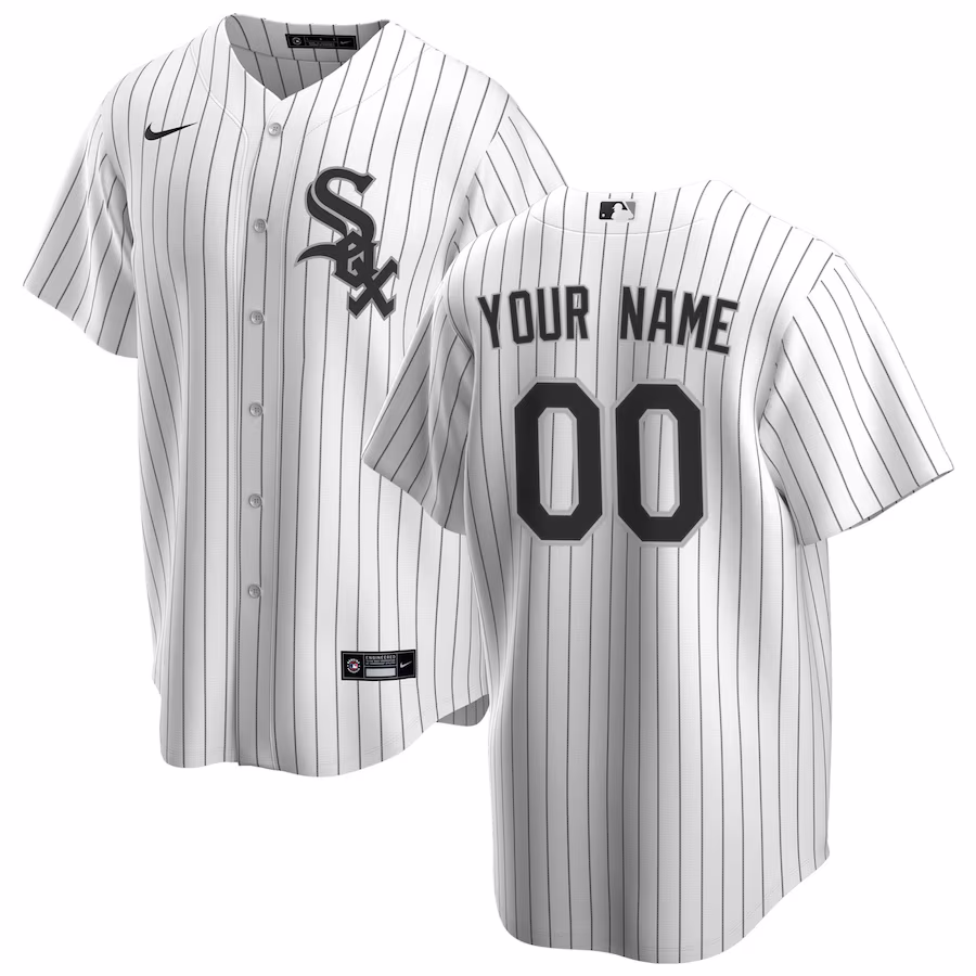 Men's Chicago White Sox Nike White Home Replica Custom Jersey - ujerseystore