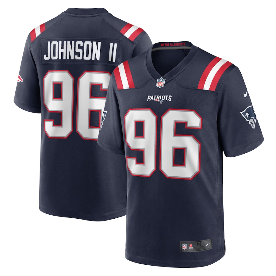 Men's New England Patriots Eric Johnson II Nike Navy Game Jersey - ujerseystore