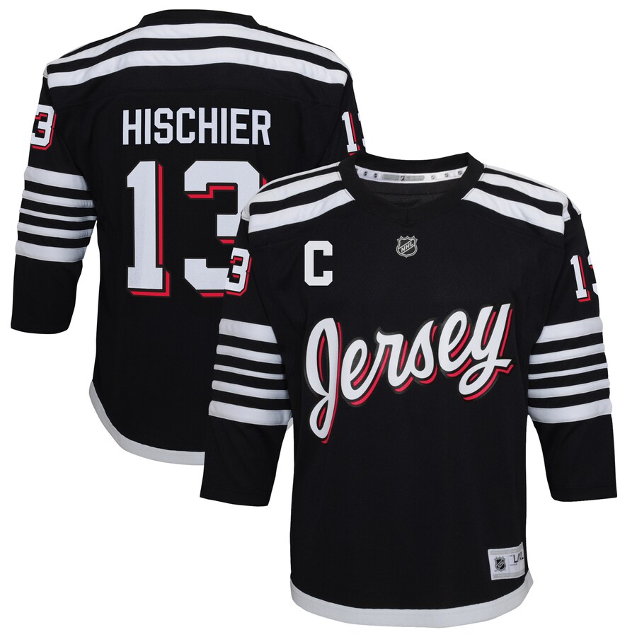 Youth New Jersey Devils Nico Hischier Black 2021/22 Alternate Replica Player Jersey - ujerseystore