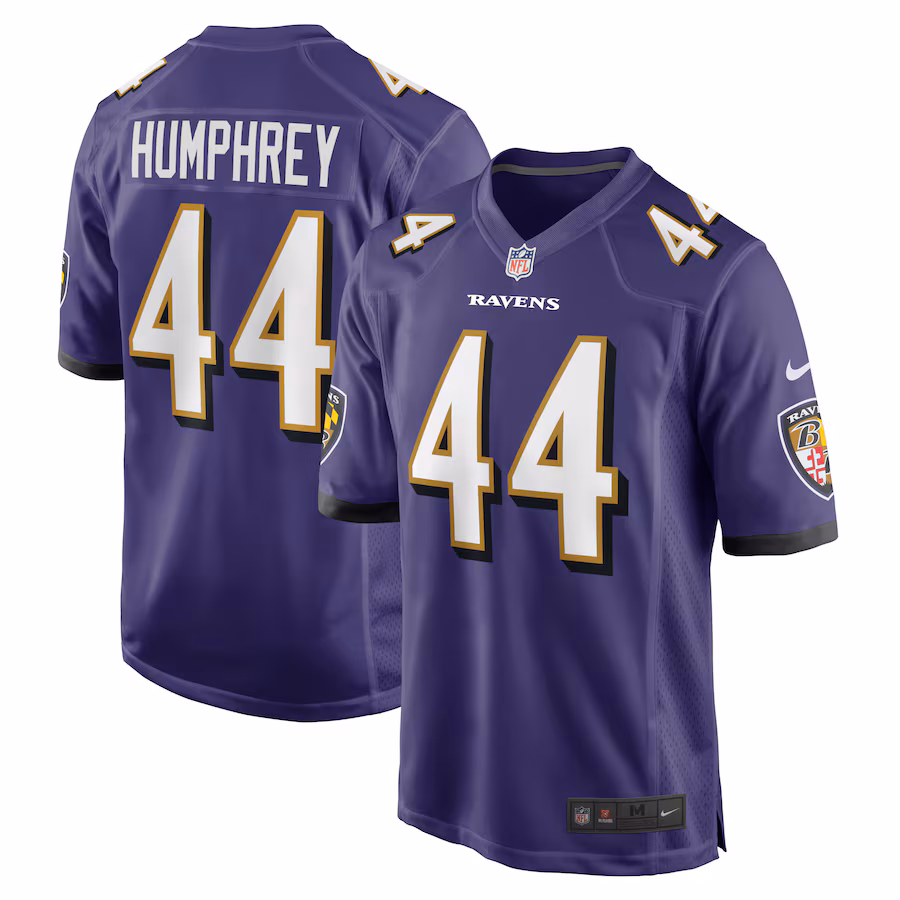 Men's Baltimore Ravens Marlon Humphrey Nike Purple Game Team Jersey - ujerseystore