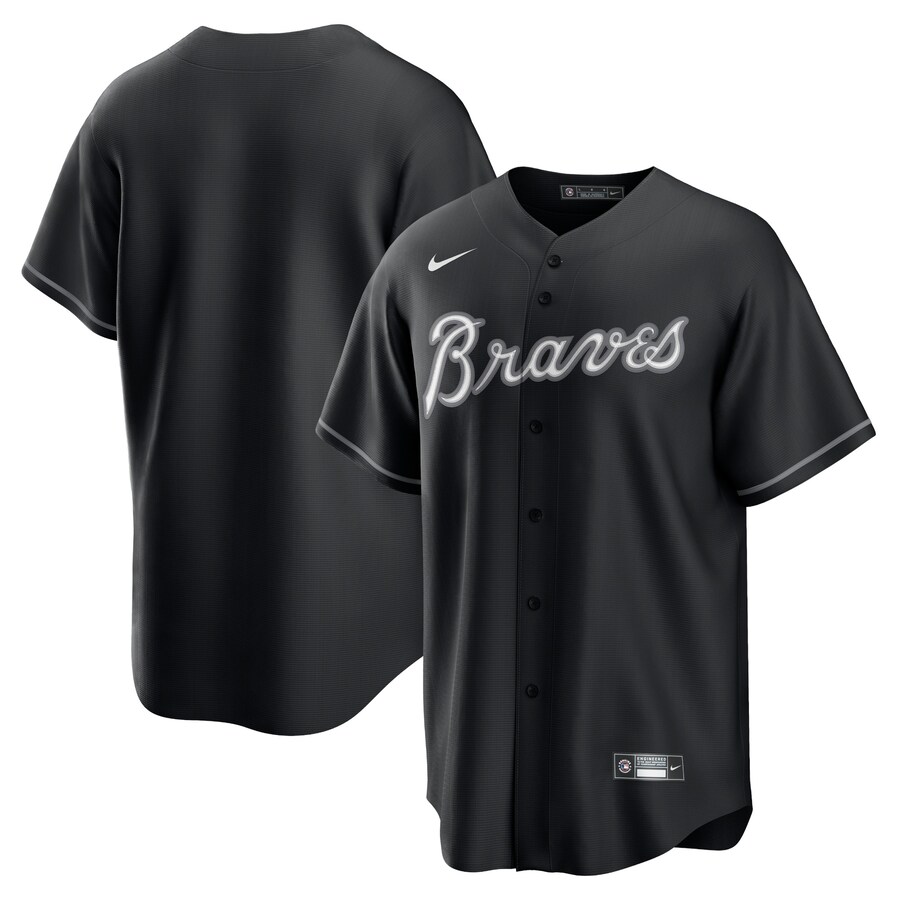 Men's Atlanta Braves Nike Black/White Official Replica Jersey - ujerseystore