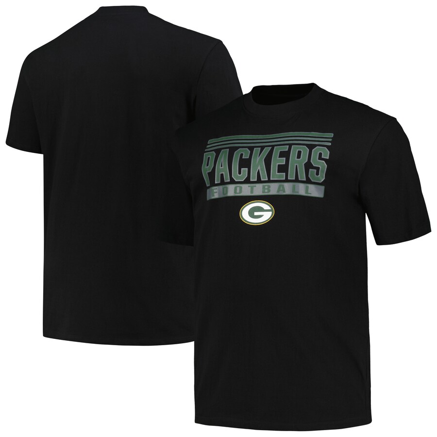 Men's Green Bay Packers Fanatics Black Big & Tall Pop T-Shirt - ujerseystore