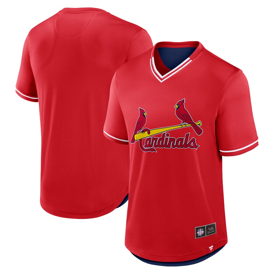 Men's St. Louis Cardinals Fanatics Red Fantastic Finish V-Neck Fashion T-Shirt - ujerseystore