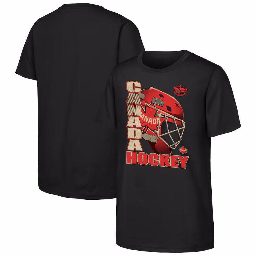 Youth Canada Black 2025 4 Nations Face-Off Goalie Strong T-Shirt - ujerseystore