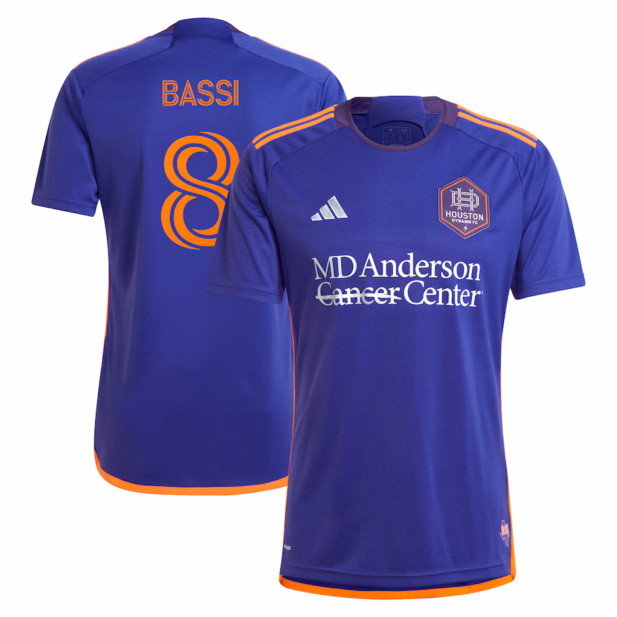 Men's Houston Dynamo FC Amine Bassi adidas Purple 2024 Still Holdin' Replica Player Jersey - ujerseystore