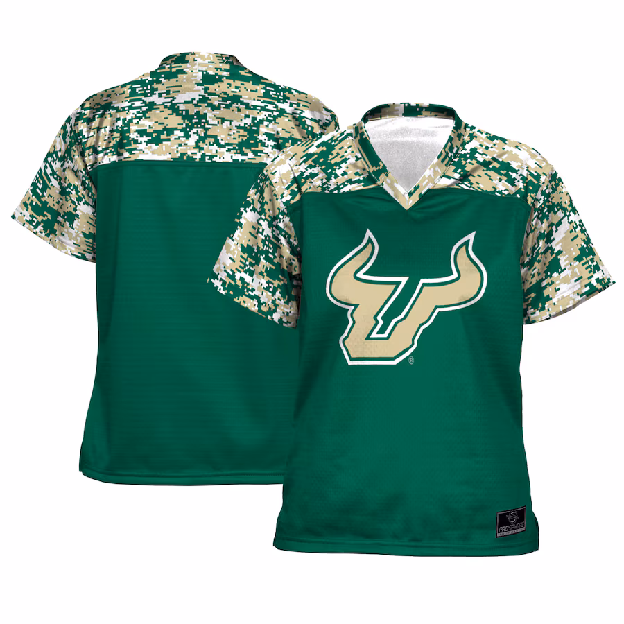 Women's ProSphere  Green South Florida Bulls  Camo Football Jersey - ujerseystore