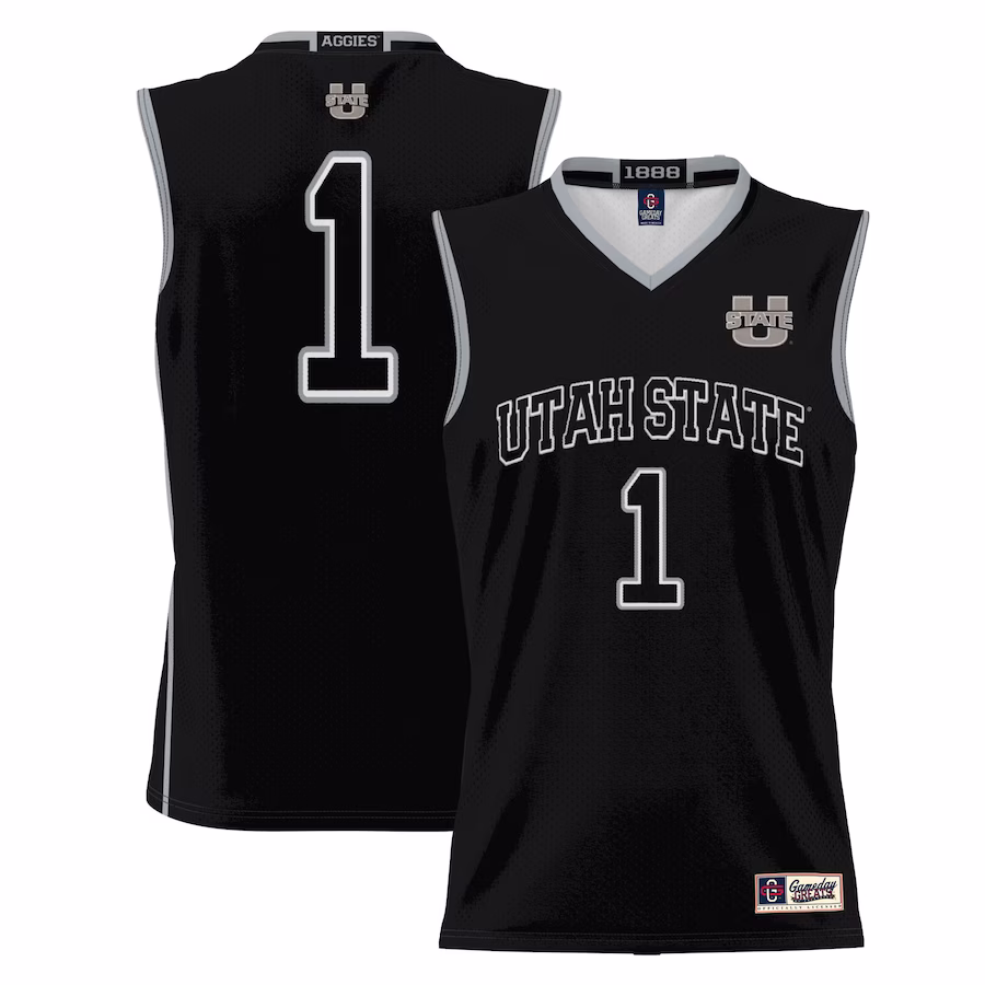 #1  Utah State Aggies GameDay Greats  Lightweight Basketball Jersey - Black - ujerseystore