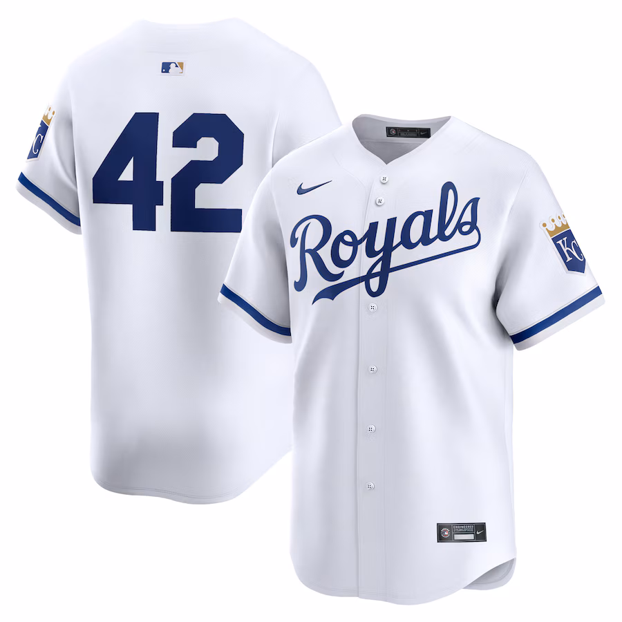 Men's Kansas City Royals  Nike White 2024 Jackie Robinson Day Home Limited Jersey - ujerseystore