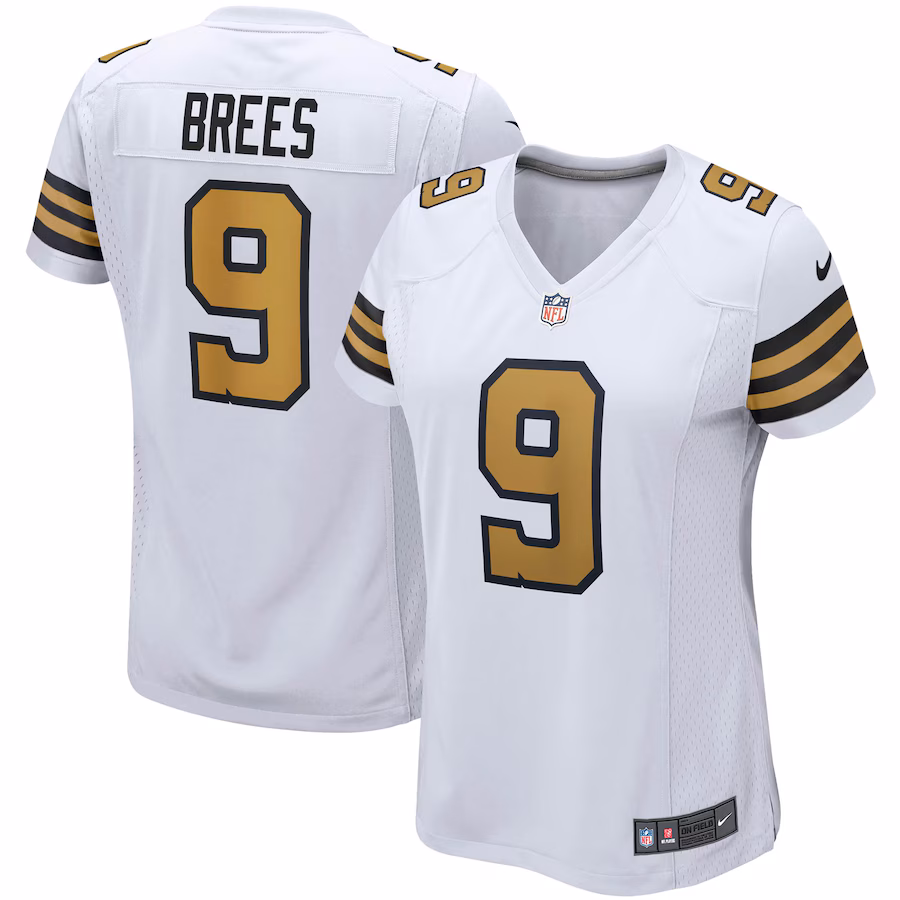 Women's New Orleans Saints Drew Brees Nike White Alternate Game Jersey - ujerseystore
