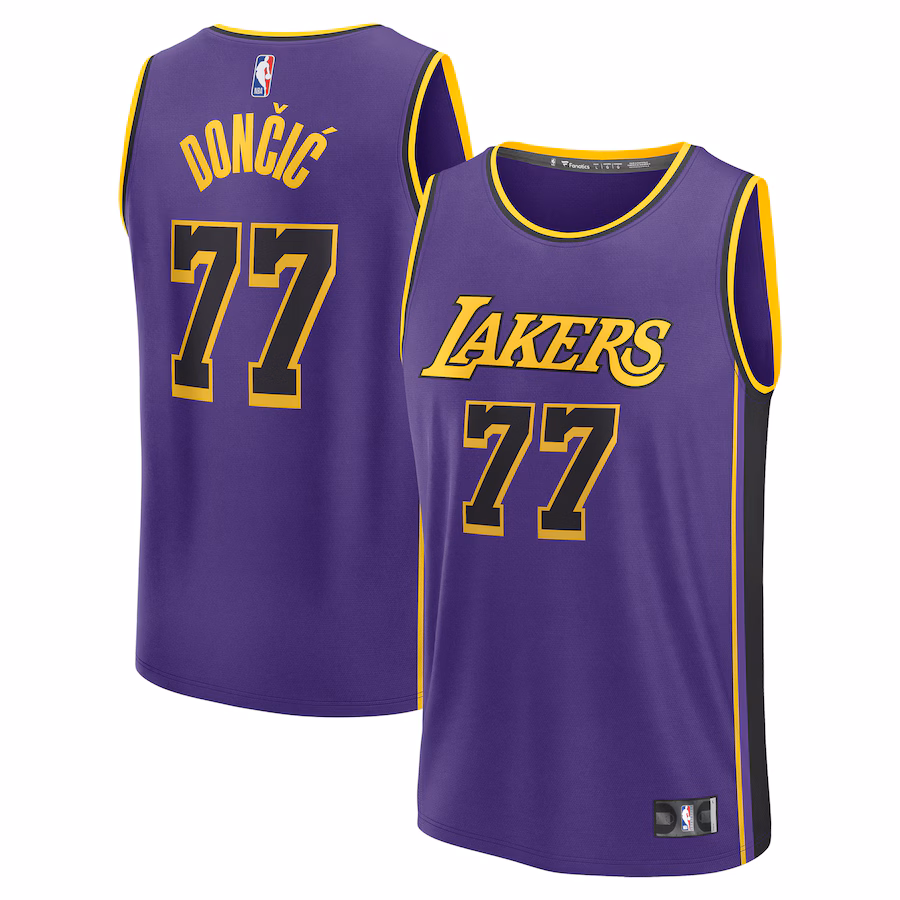 Men's Los Angeles Lakers Luka Dončić Fanatics Purple Fast Break Player Jersey - Statement Edition - ujerseystore