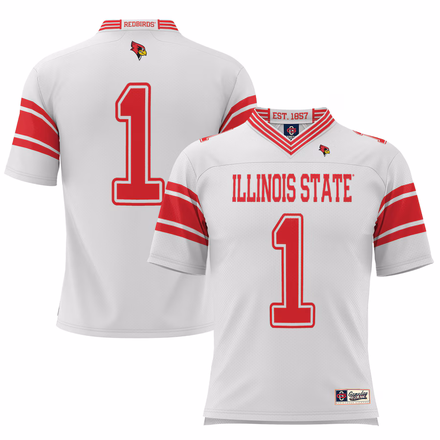 #1 Illinois State Redbirds GameDay Greats Youth Football Jersey – White - ujerseystore