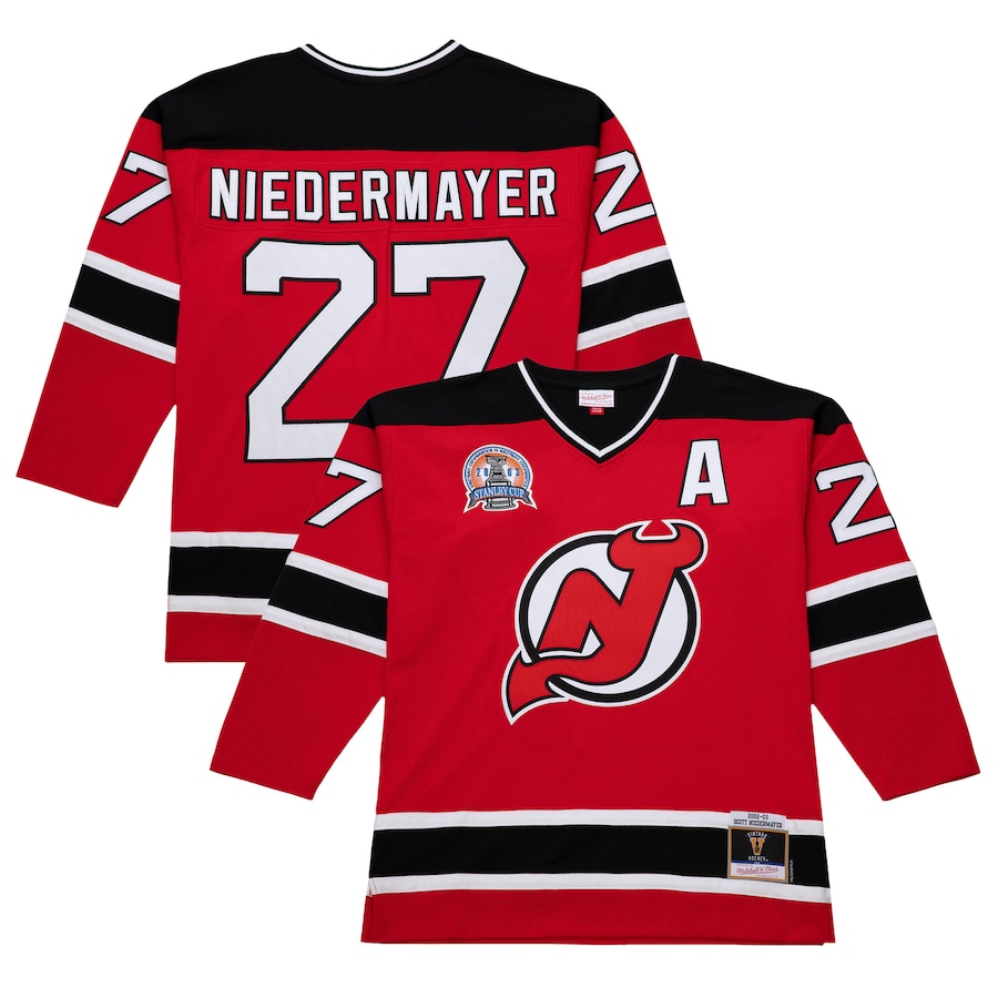 Men's New Jersey Devils Scott Niedermayer Red 2002-03 Power Play Jersey - ujerseystore