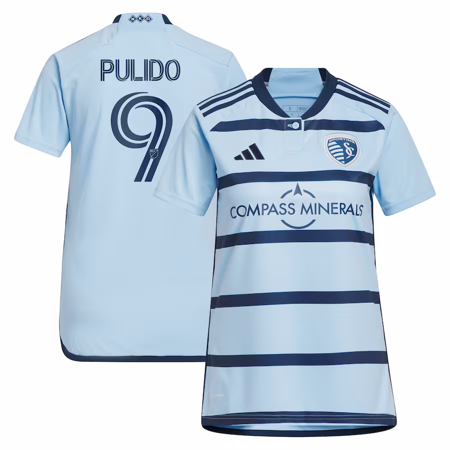 Women's Sporting Kansas City Alan Pulido adidas Light Blue 2023 Hoops 4.0 Replica Player Jersey - ujerseystore