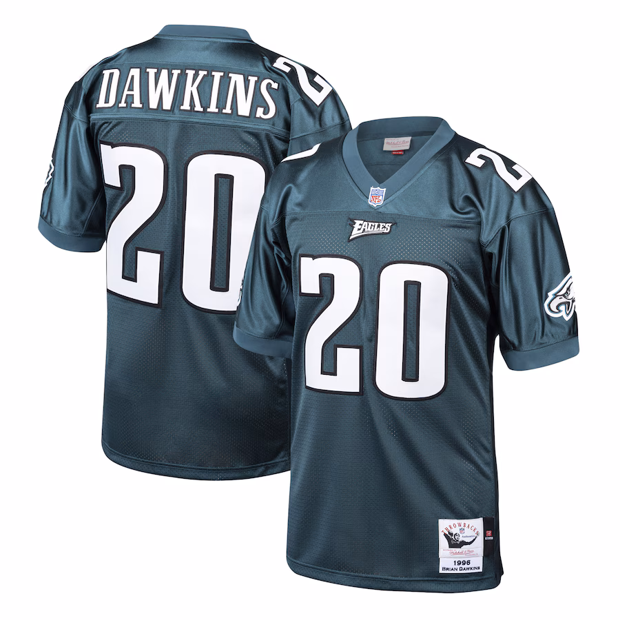 Men's Philadelphia Eagles 1996 Brian Dawkins Mitchell & Ness Green Authentic Throwback Retired Player Jersey - ujerseystore