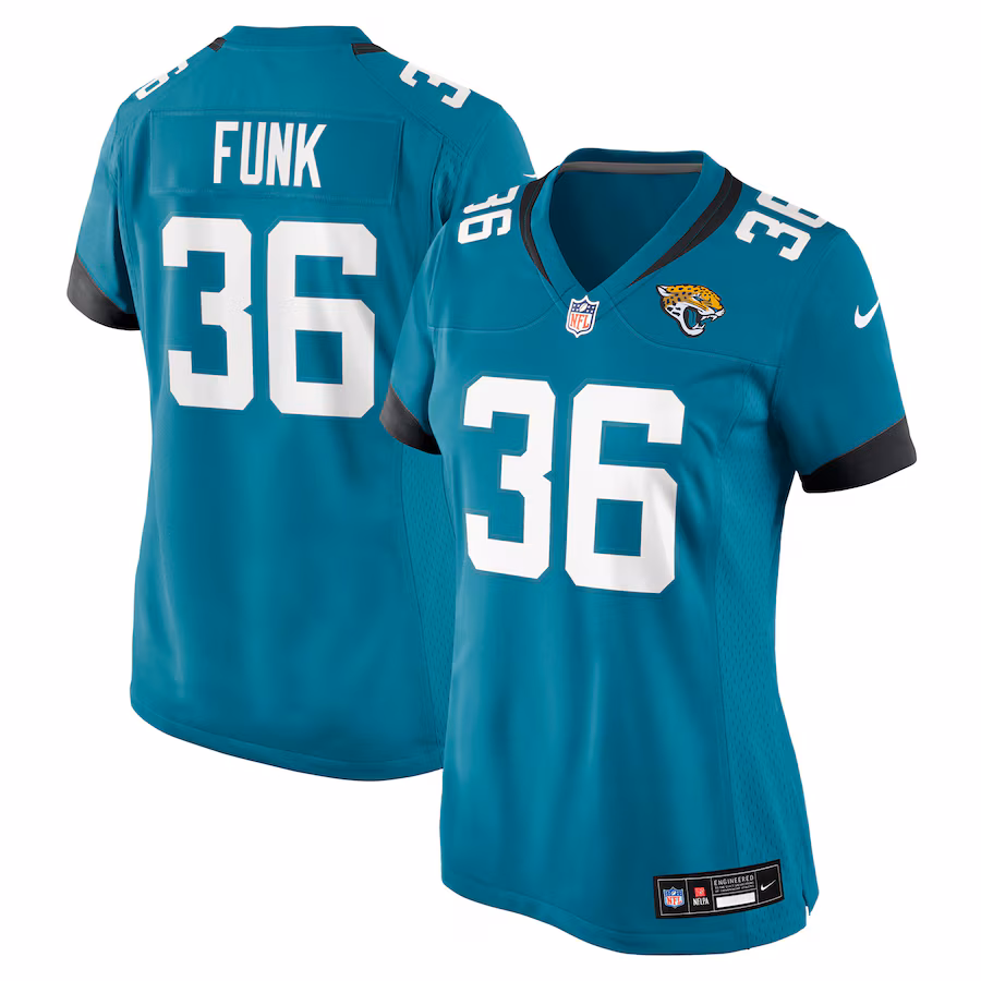 Women's Jacksonville Jaguars Jake Funk Nike Teal Team Game Jersey - ujerseystore