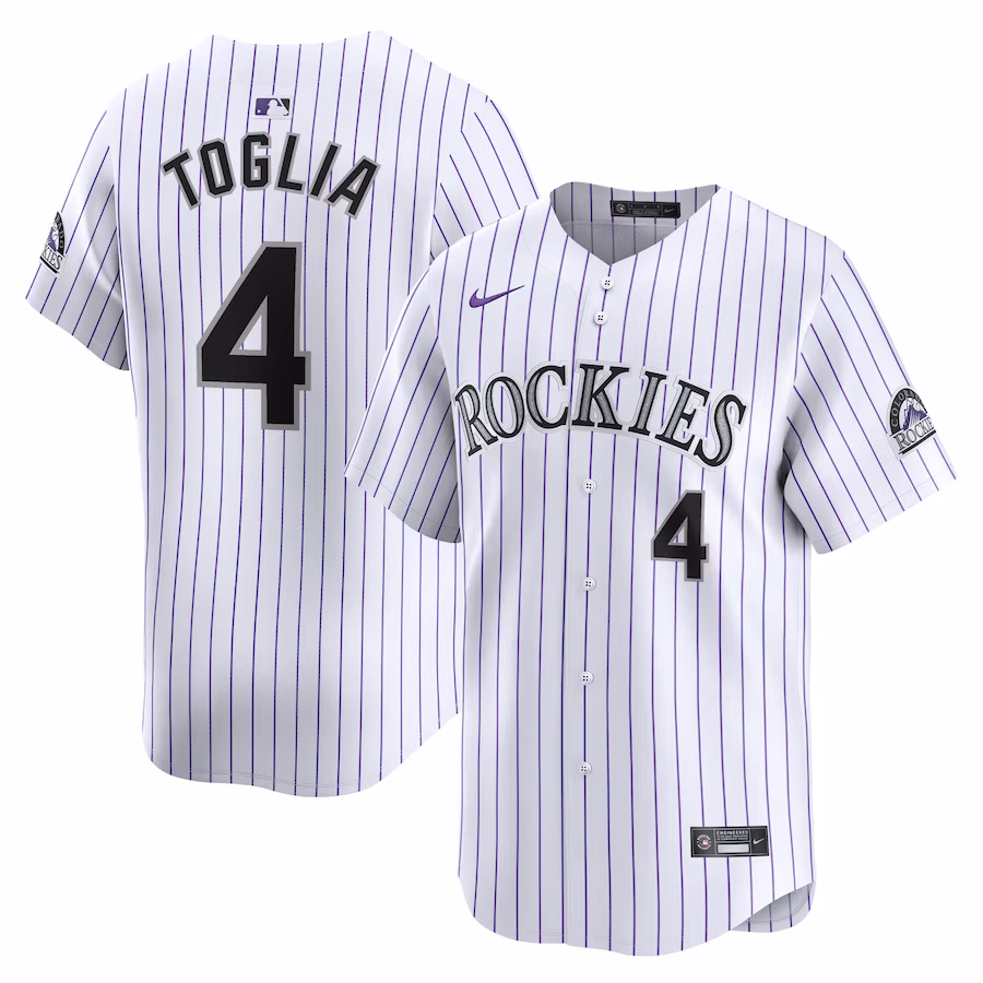 Men's Colorado Rockies Michael Toglia Nike White Home Limited Player Jersey - ujerseystore