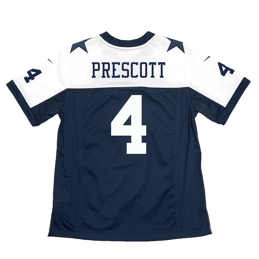 Youth Dallas Cowboys Dak Prescott Nike Navy Throwback Game Jersey - ujerseystore