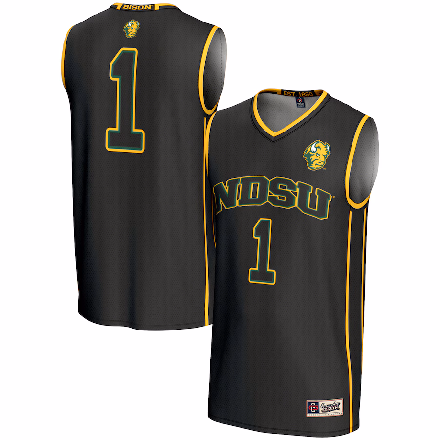 Youth GameDay Greats #1 Black NDSU Bison Lightweight Basketball Jersey - ujerseystore