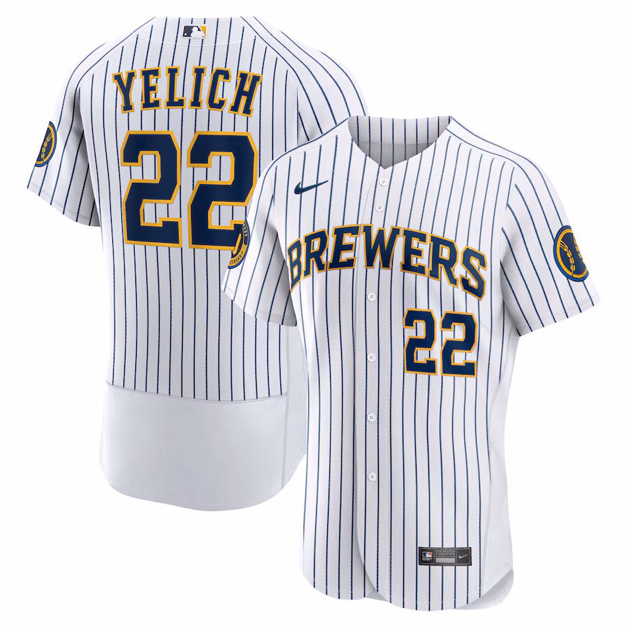Men's Milwaukee Brewers Christian Yelich Nike White Alternate Authentic Player Jersey - ujerseystore