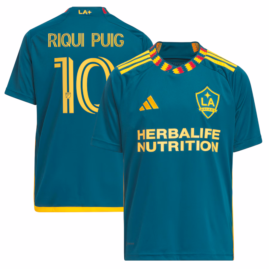 Youth LA Galaxy Riqui Puig adidas Green 2024 LA Kit Replica Player Jersey - ujerseystore