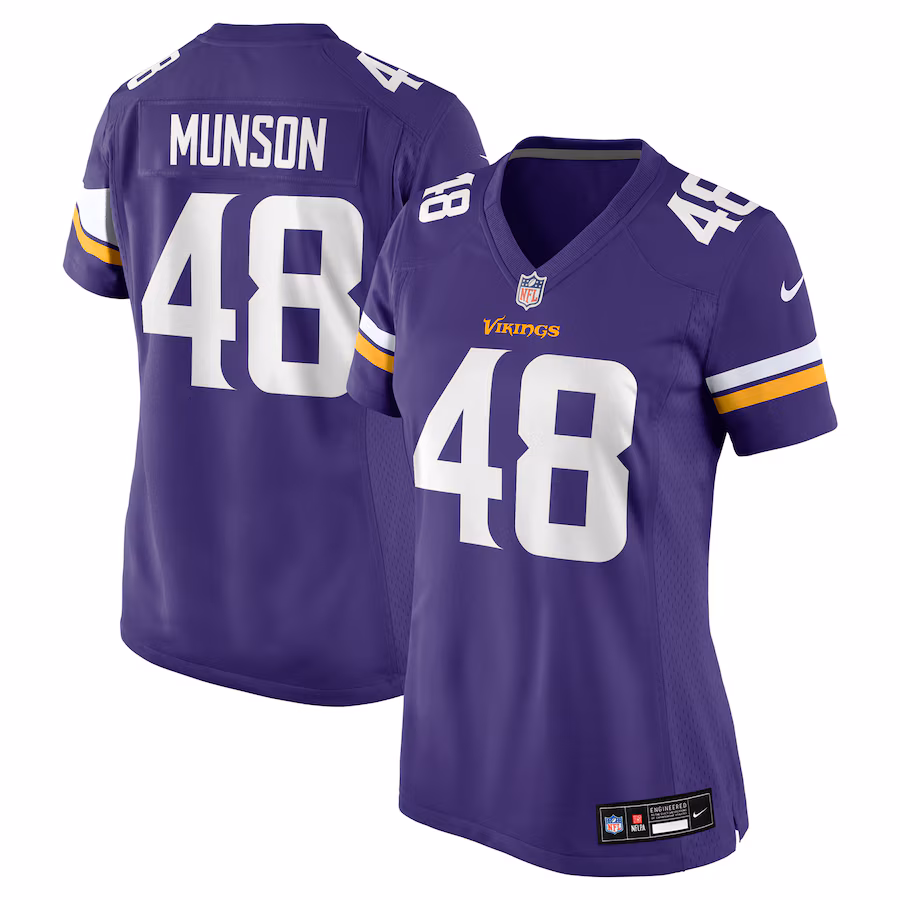 Women's Minnesota Vikings Calvin Munson Nike Purple Game Jersey - ujerseystore