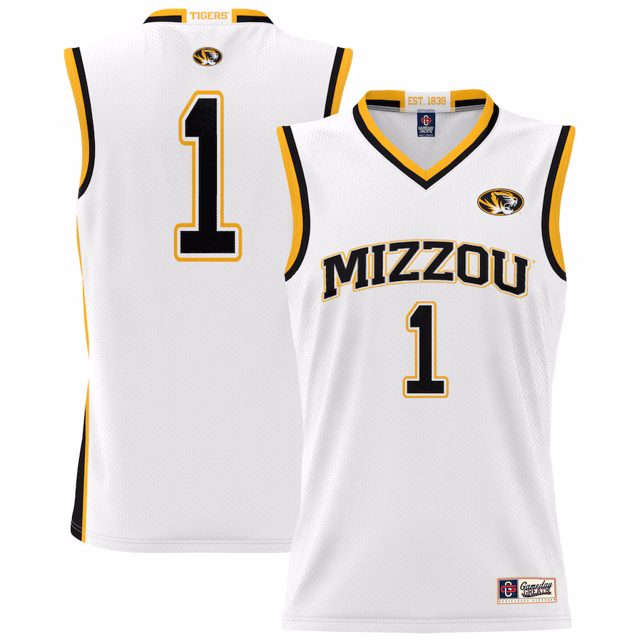 #1 Missouri Tigers GameDay Greats Youth Lightweight Basketball Jersey - White - ujerseystore