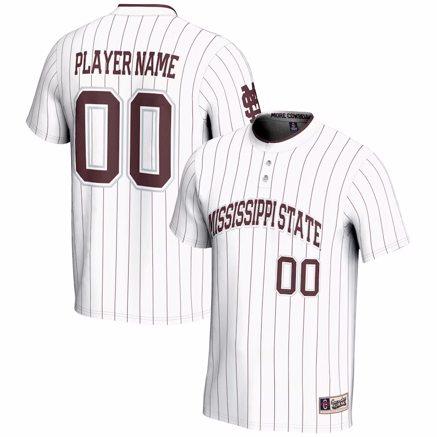 Mississippi State Bulldogs GameDay Greats Unisex  NIL Pick-A-Player Lightweight Softball Jersey - White - ujerseystore