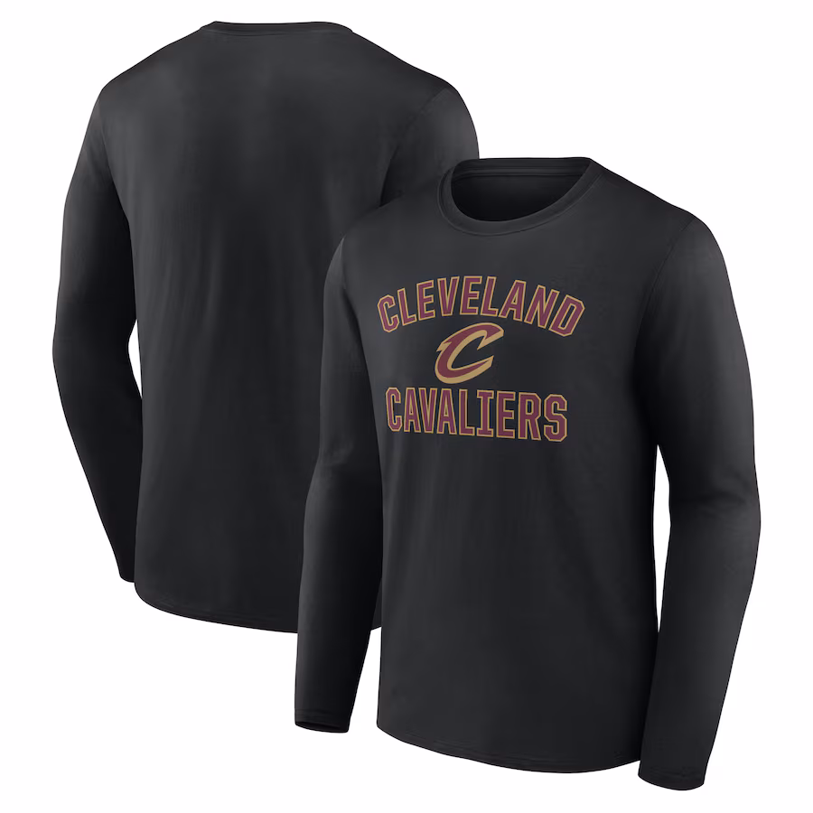 Men's Cleveland Cavaliers Black Victory Arch Team Long Sleeve T-Shirt - ujerseystore