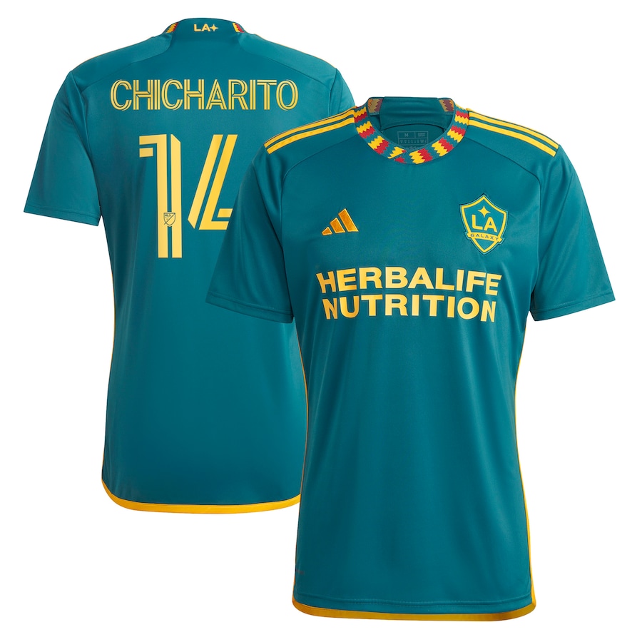 Men's LA Galaxy Chicharito adidas Green 2023 LA Kit Replica Player Jersey - ujerseystore