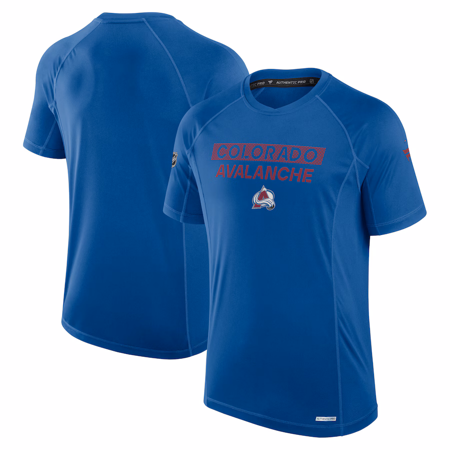 Men's Colorado Avalanche Fanatics Blue Authentic Pro Rink Tech T-Shirt - ujerseystore