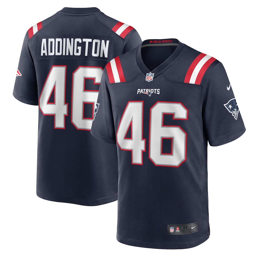 Men's New England Patriots Tucker Addington Nike Navy Home Game Player Jersey - ujerseystore