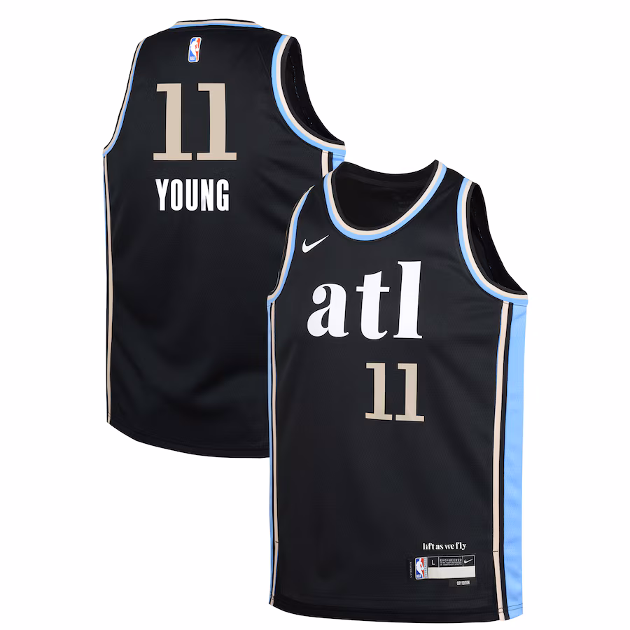 Youth Atlanta Hawks Trae Young Nike Black  Swingman Replica Jersey - City Edition - ujerseystore